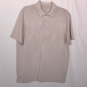 Haggar Men's Cool 18 Gold Polo Shirt Performance Size Large Grey